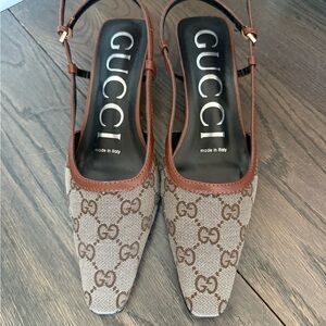 Gucci Women's Brown Slingback Shoes